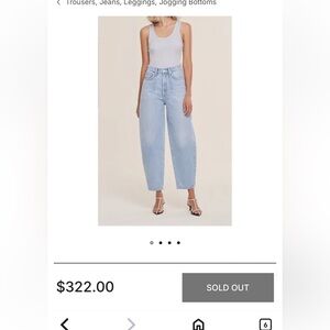 AGOLDE  Sz 23 EUC
Baggy Balloon Organic Cotton Jeans | Mainstream